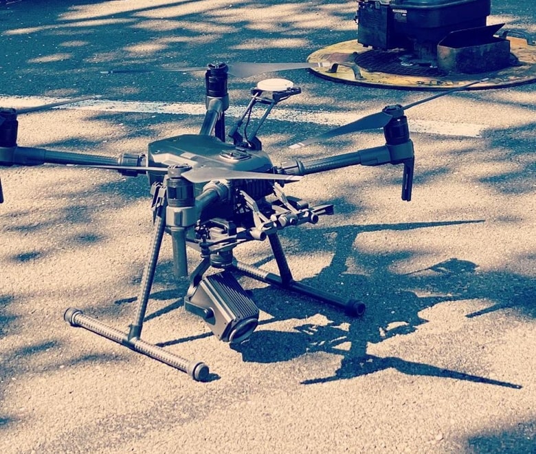 Drones prepared for photoshoot